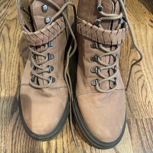 Brown Lace-Up Ankle Boots